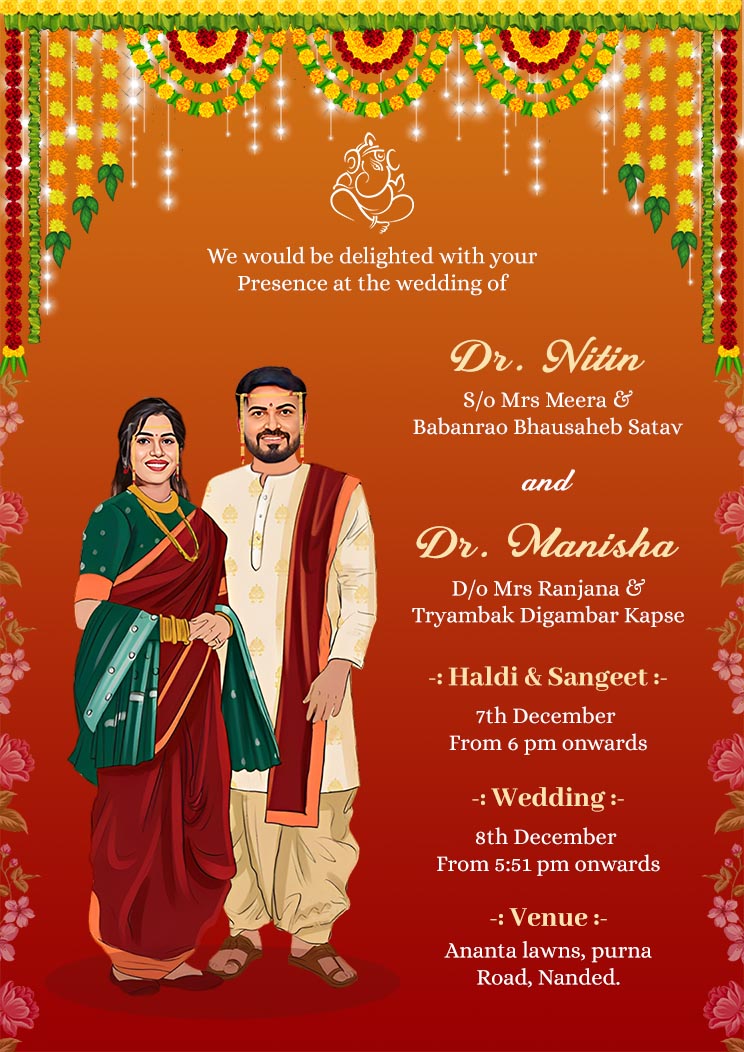 Traditional Marathi Wedding Invitation Download