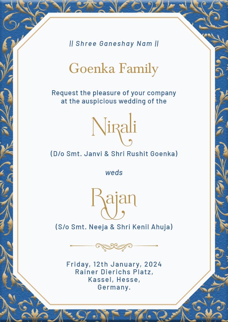 Gujarati Wedding Invitation Traditional Card