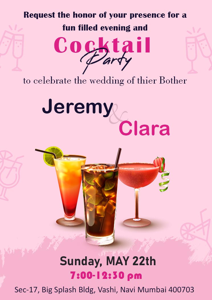 Elegant Cocktail Party Invitation Card