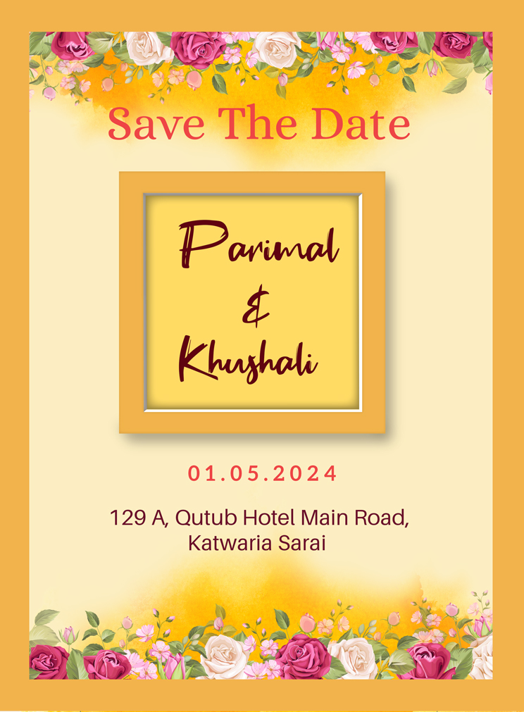Natural Wedding Save The Date Invitation Card