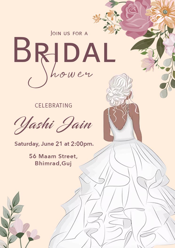 Digital Bride To Be Bridal Shower A4 Invitation Template