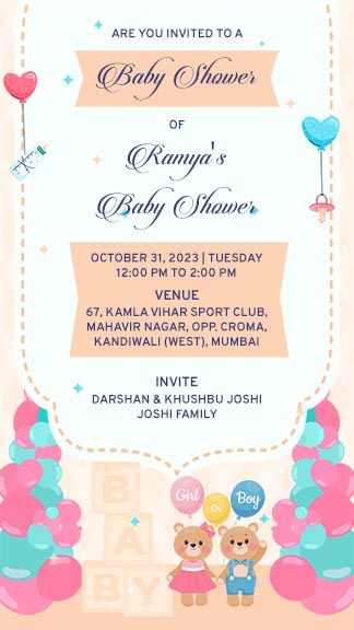Colorful Baby Shower Invitation Template