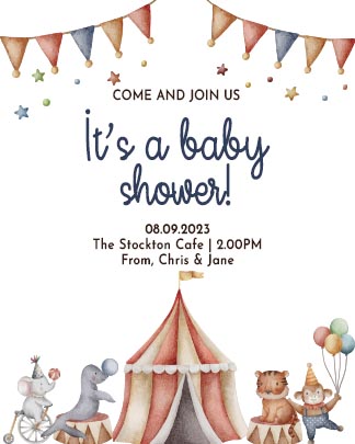 Simple Baby Shower Invitation Square Post