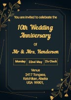 Free Wedding Anniversary Party Invitation Template