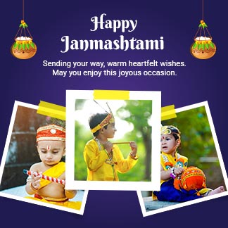 Happy Janmashtami Photo Collage Instagram Post