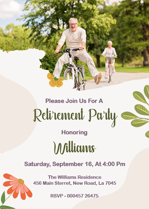 Colorful Retirement Party Invitation Card