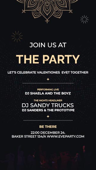 Digital Party Invitation Instagram Story Template