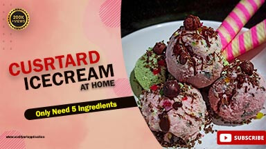 Pink Custard Ice cream Image Five Ingredients Creative Youtube Thumbnail