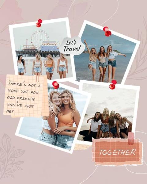 Travel Photo Collage Story Board Template
