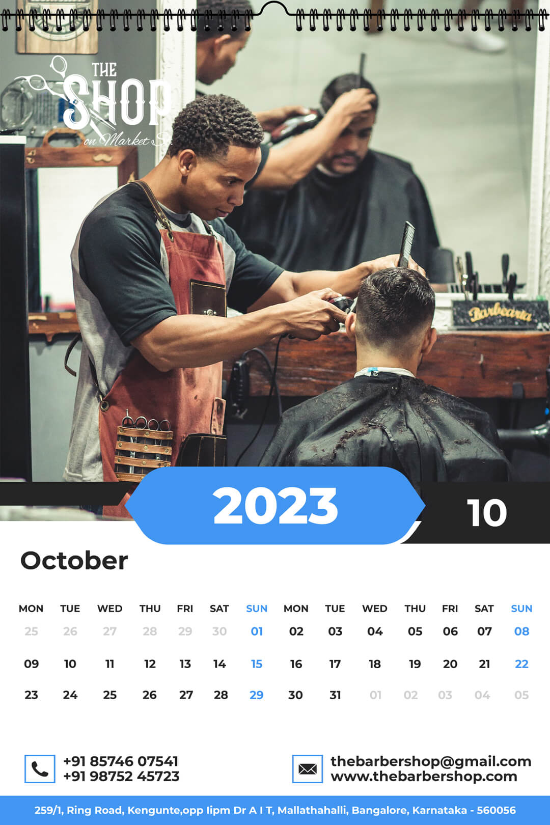 October 2023 Wall Portrait Calendar Template