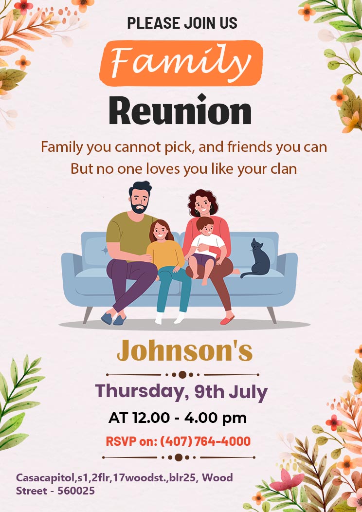 Digital Family Reunion Invitation Templates