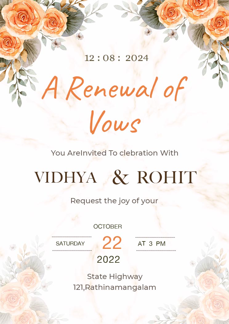 Vow Renewal Invitation Template Free Download