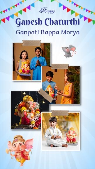 Happy Ganesh Chaturthi Photo Collage Instagram Story