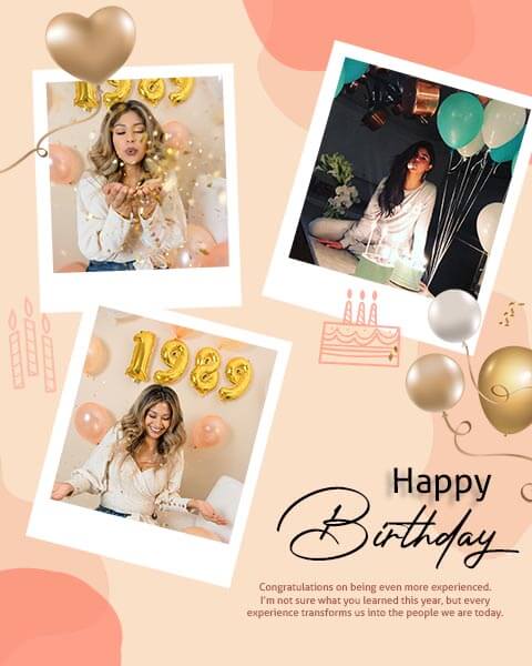 Birthday Girl Photo Collage Story Board Template