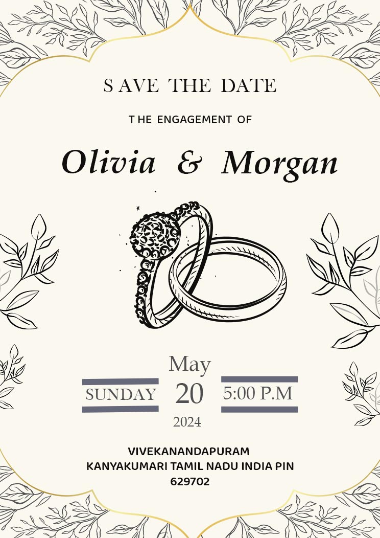 Simple Engagement Ceremony Invitation Card Download