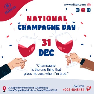 Bright Maroon Simple National champagne Day Daily Post