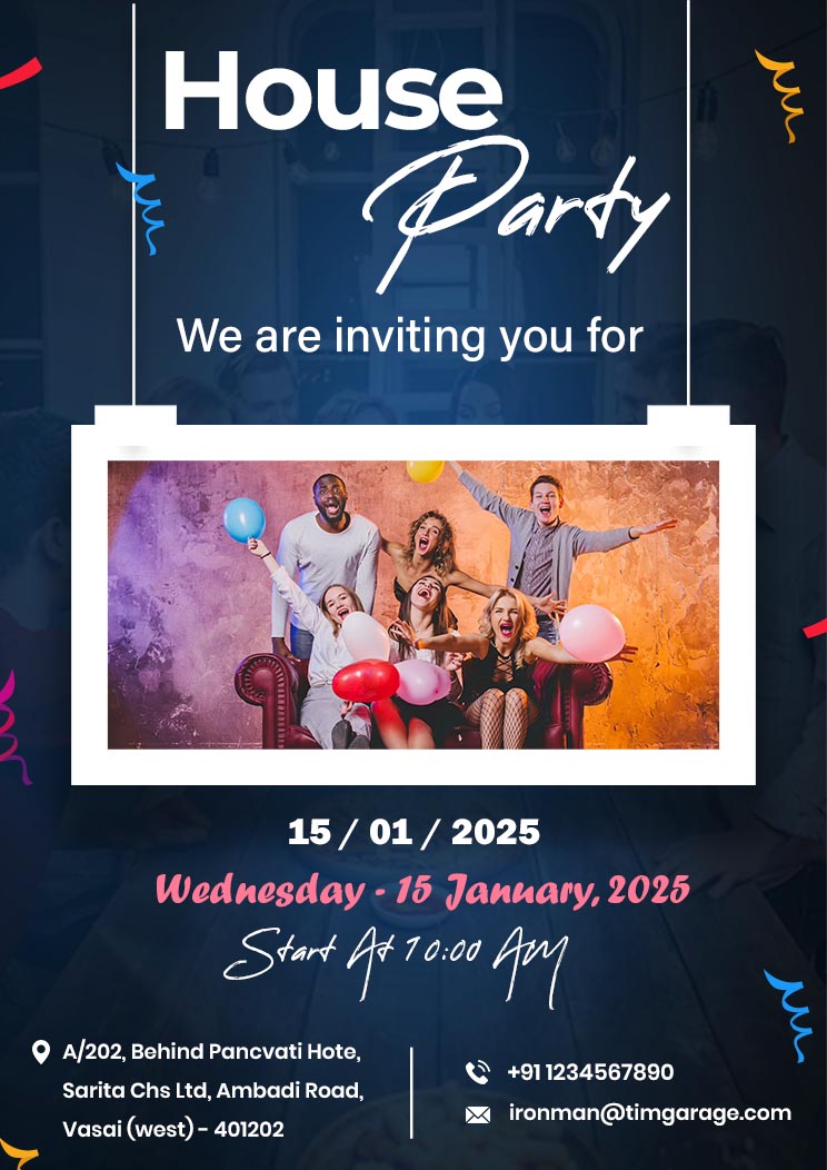 House Party Invitation Card
