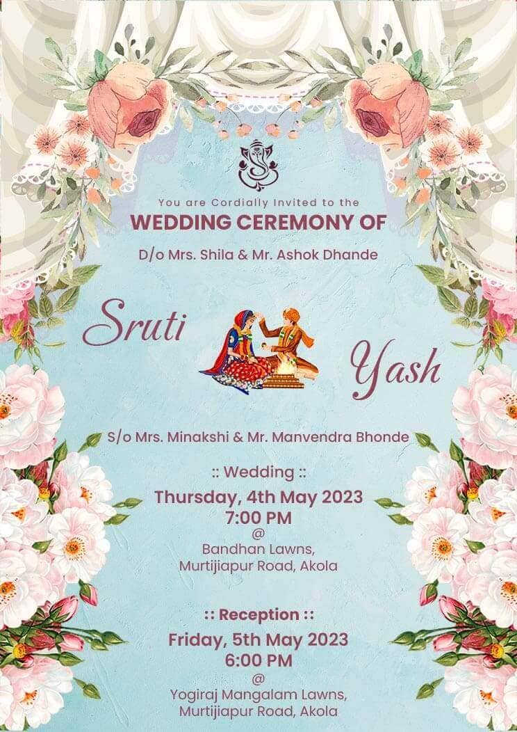 Indian Wedding Ceremony Invitation Card