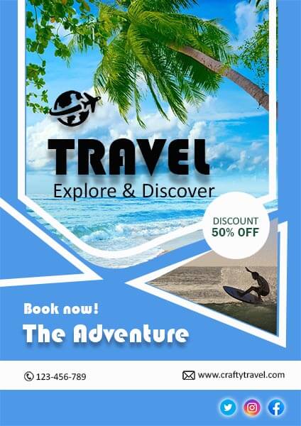 Travel Explore And Discover Flyer