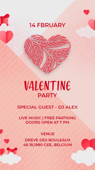 Luxurious Valentine Day Party Invitation Template