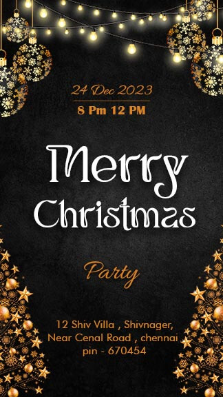 Christmas Party Instagram Invitation Card