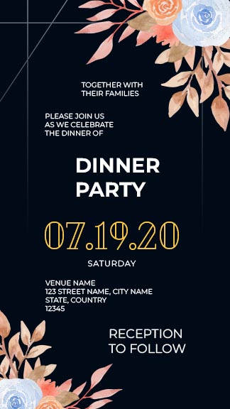 Dinner Party Instagram Invitation Story Template