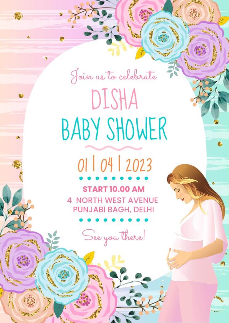 Simple Baby Shower A4 invitation Template