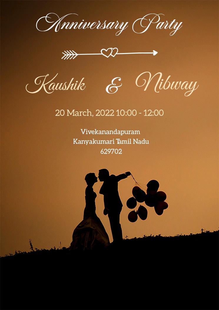 Beautiful Wedding Anniversary Invite Design