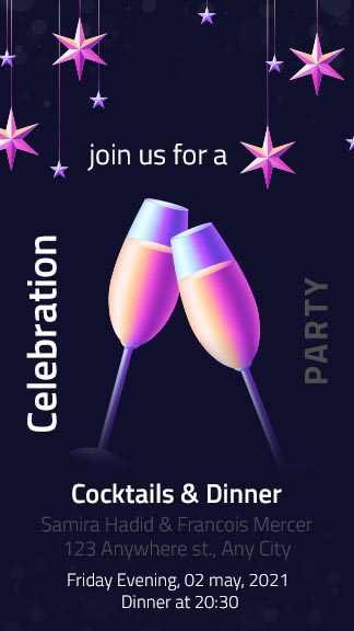 Cocktail And Dinner Party Invitation Instagram Template