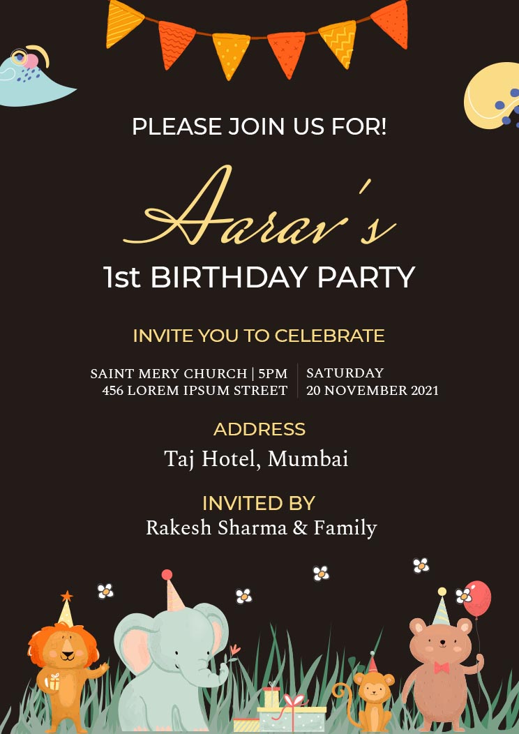 Boy's Birthday Party A4 Invitation Card