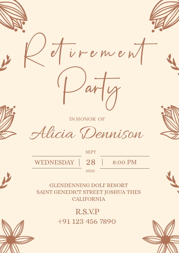 Free Retirement Party Invitation Card Download