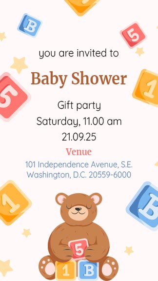Editable Baby Shower Instagram Story Invitation