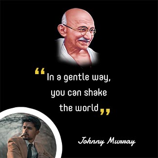 Simple Dark Black Maturity Mahatma Gandhi Instagram Post Quotes