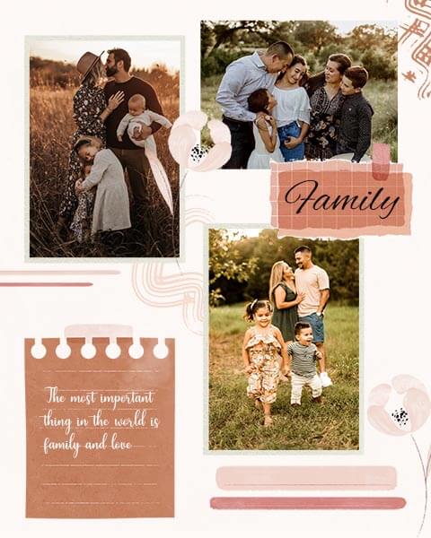 White Background Three Family Photos In Gallery Simple and Creative Story Maker Template