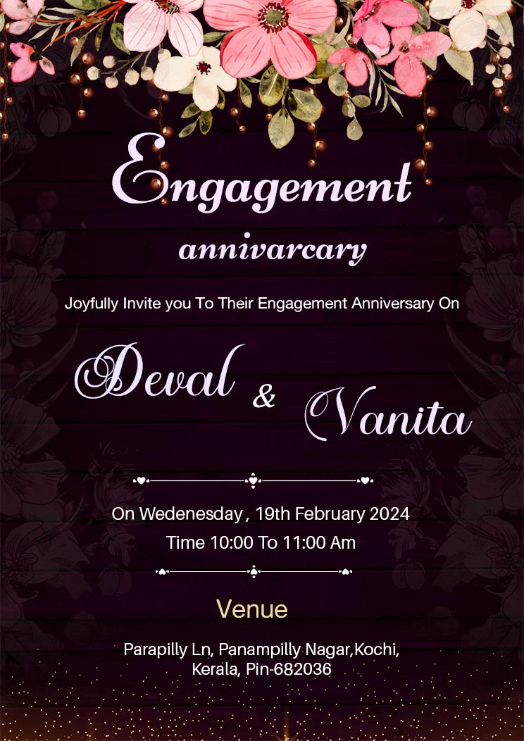 Creative Engagement Anniversary Invitation Card