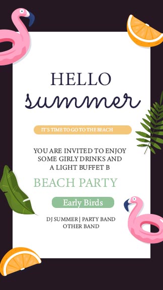 Summer Beach Party Invitation Card