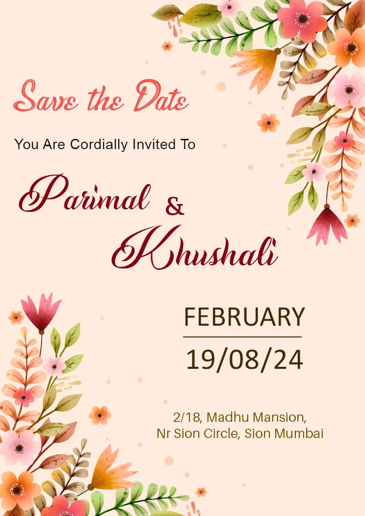 Floral Wedding Ceremony Save the Date Invitation Card
