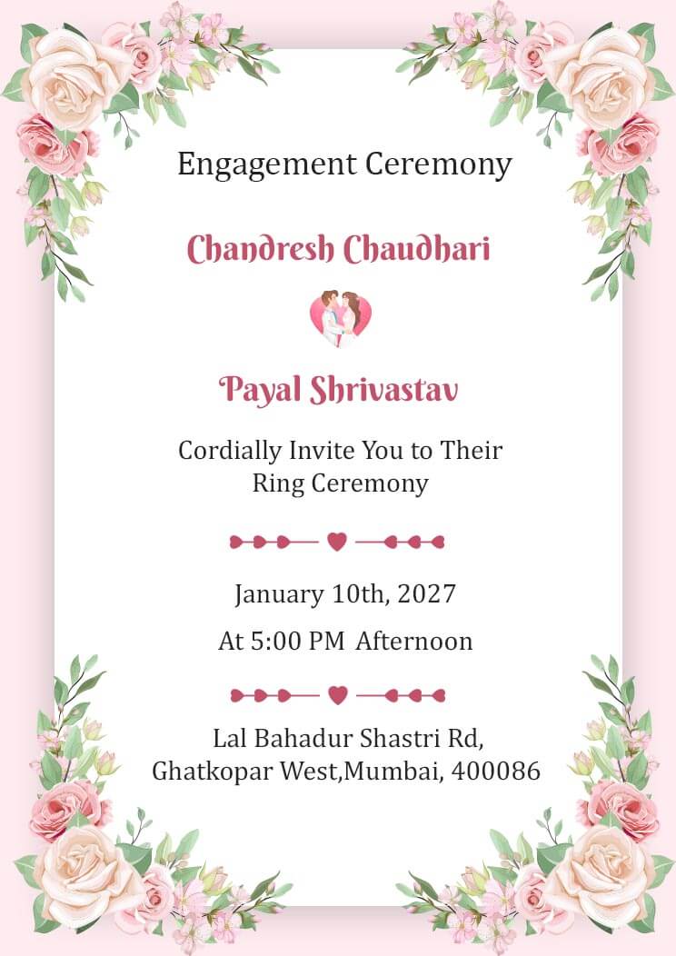 Engagement Ceremony Invitation Card Download