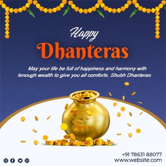 Happy Dhanteras Branding Instagram Post