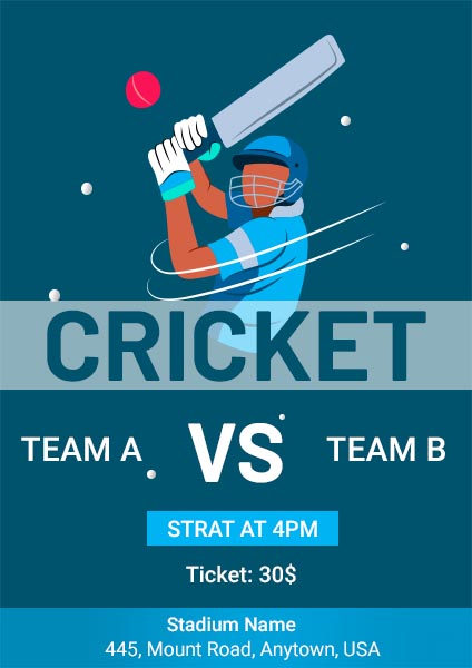 Download Cricket Tournament Poster Free