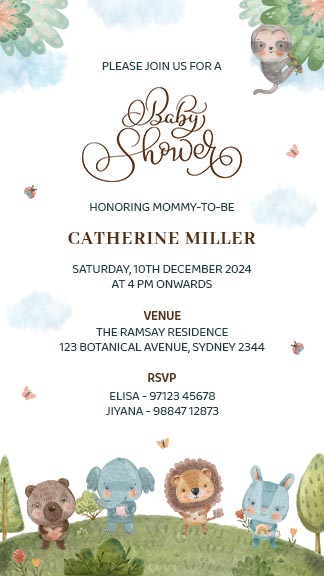 Save New Baby Shower Invitation Card
