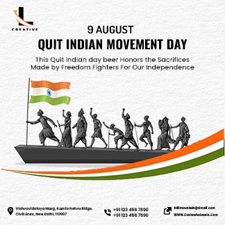 Quit Indian Movement Day Daily Branding Post White Texture