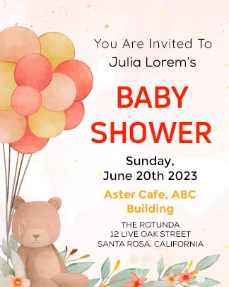 Baby Shower Celebration Invitation Portrait Card