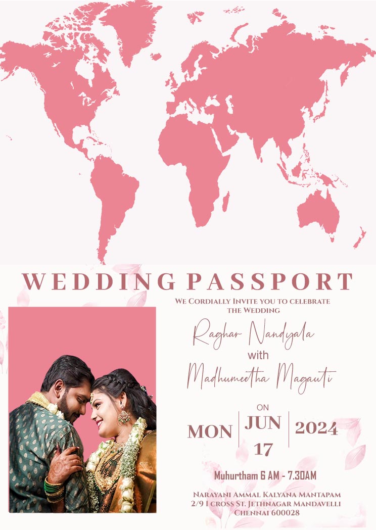 Wedding Invitation in Passport Theme