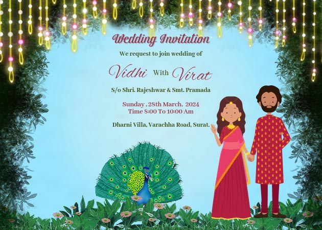 Free Traditional Wedding Landscape Invitation Card