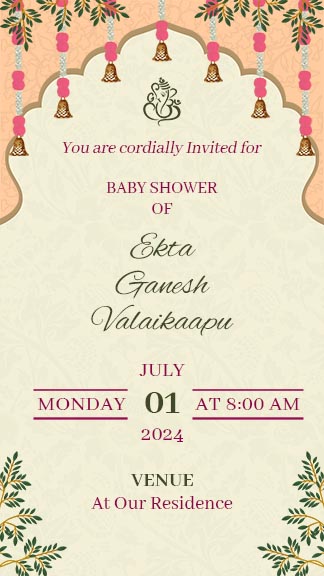 Caricature Baby Shower Instagram Story Invitation