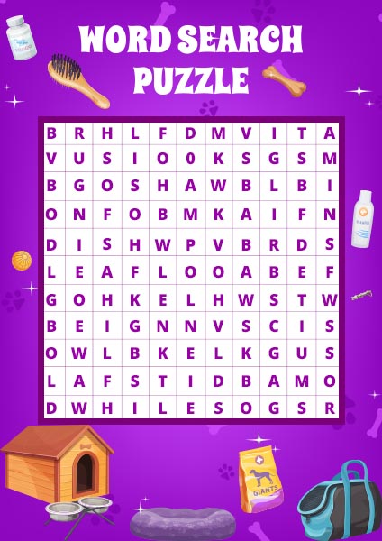 Artistic Jasmine Purple Background Word Search Puzzle Worksheet A4 Page Post