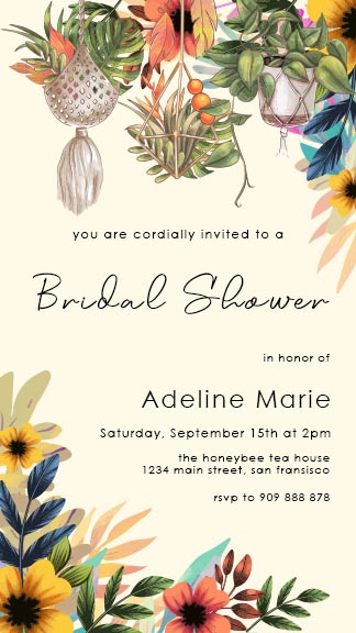 Bridal Shower Invitations Instagram Story Template