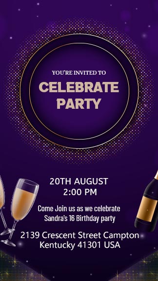 Party Celebration Invitation Instagram Story Card