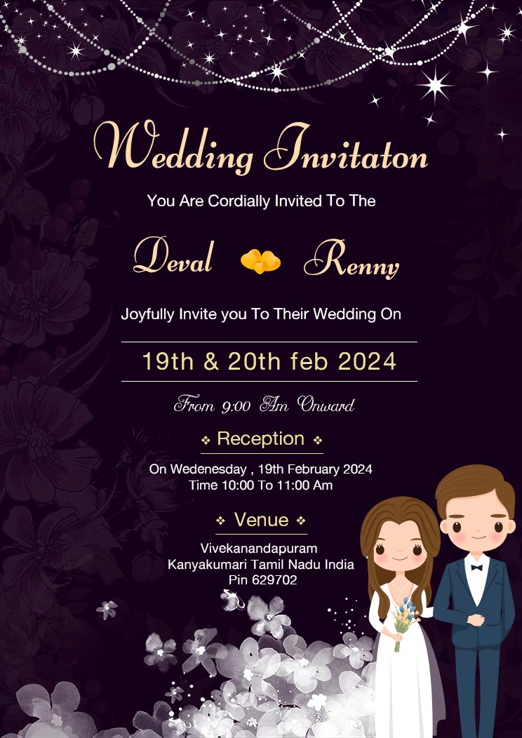 Download Wedding Caricature Invitation Card